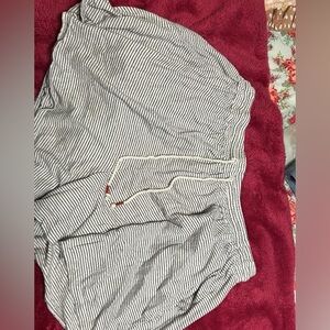 Classic Black and White Striped High Waist Women's Shorts